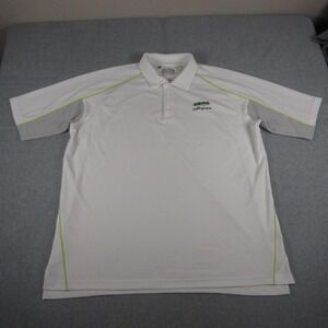 Under Armour Polo Shirt Mens 2XL White The Coeur d' Alene Logo Loose Heat Gear